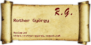 Rother György névjegykártya